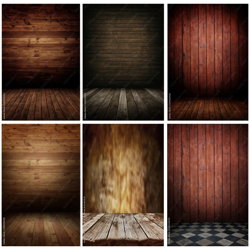 

Photorealistic Fabric Vintage Wooden Planks Portrait Photography Backdrops For Photo Studio Background Props KL-13