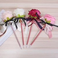 valentines day simulation rose flower signature pen 10 pcs plastic wedding gift pen teachers day gift gel pens kawaii pens
