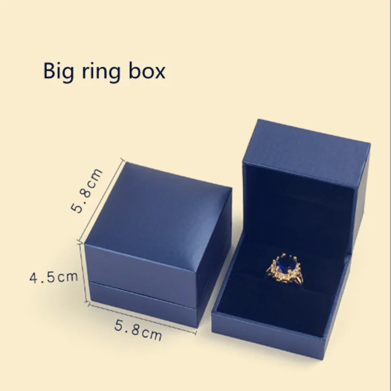 Big ring box Синий Романтический ювелирный подарок упаковка коробка кулон Чехол Дисплей для серьги ожерелье кольца коробка - Цвет: Big ring box