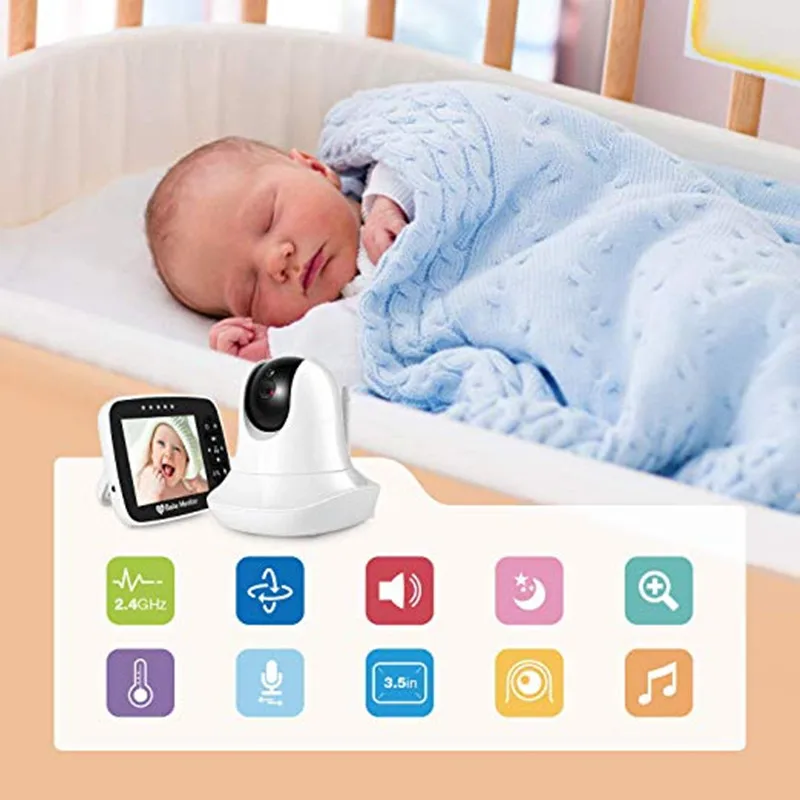 New 3.5 inch Baby Monitor with Camera Infrared Night Vision Video Wireless Version Talk Back Intercom Security | Безопасность и