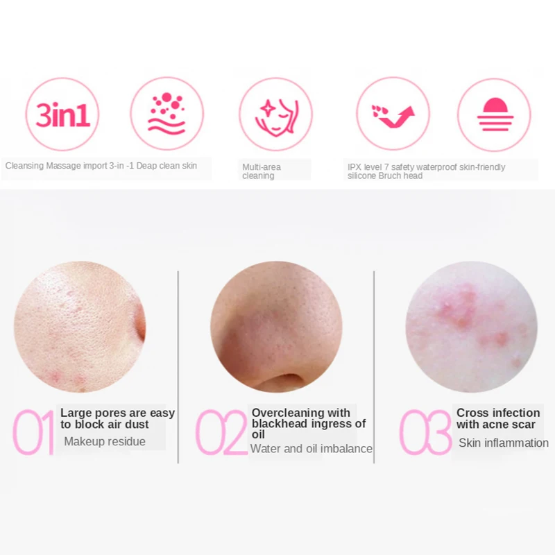 Миниатюрный Электрический Ультразвуковой косметический инструмент Силиконовый