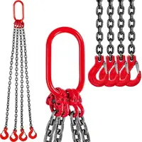 2M 4 Leg Lifting Chain G80 8800 Lbs Chain Sling With Hook Chain for Hoist Lifting High Capacity Chain Or Moving Loads in Machine