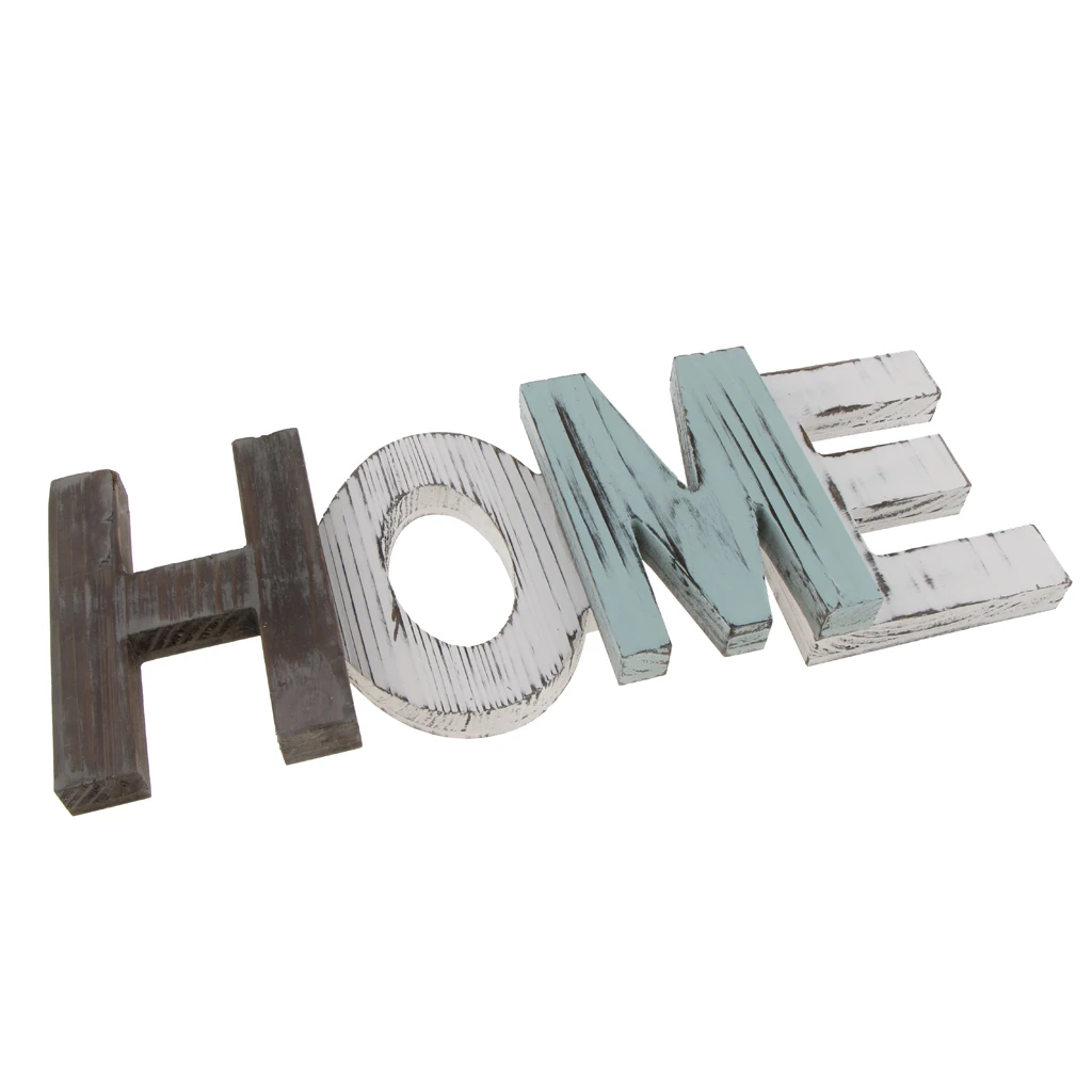 

Wooden HOME Decorative Sign Standing Cutout Word Decoration Colorful