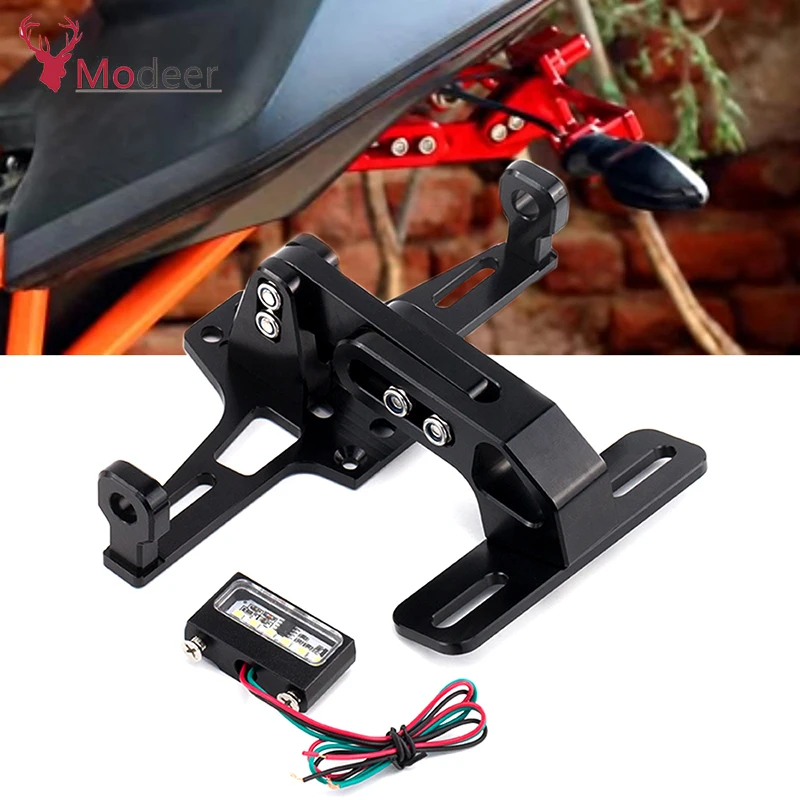 

Universal Motorcycle Rear Tail License Plate Mount Holder And Turn Signal Light Multiple Colour Registration Plate Holder