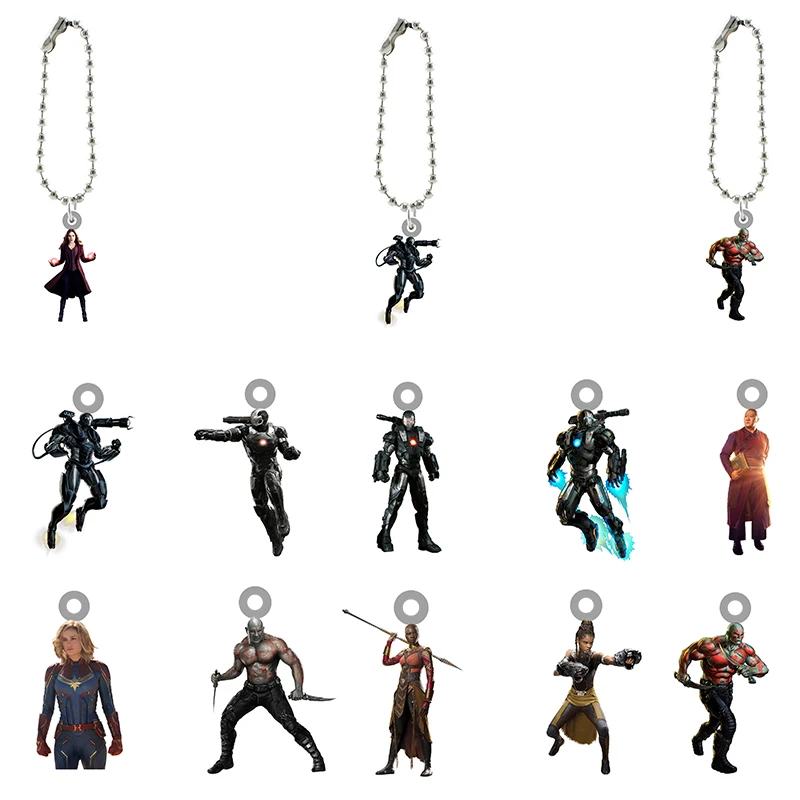 

Disney Captain America Characters Resin Pendant Bead Ball Chain Keychains Acrylic Doll Key Chain Boys Men Trendy Jewelrys MLV433
