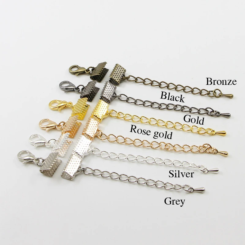 10 шт./лот Концевая застежка для кожаного шнура застежки с цепочками коннекторы