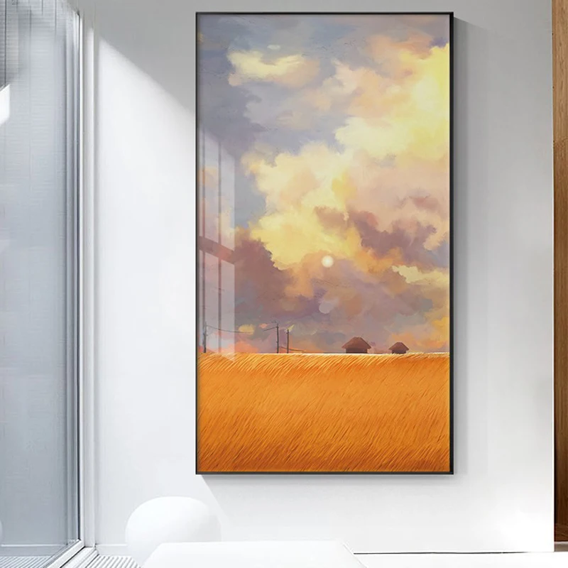 Абстрактный пейзаж небо облака холст живопись искусство на стену современные