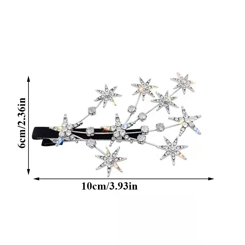 

Rhinestone Side Clip Vintage Gold Gypsophila Hairpin Bridal Hair Accessories For Women Girls Geometric Alloy Hairpins