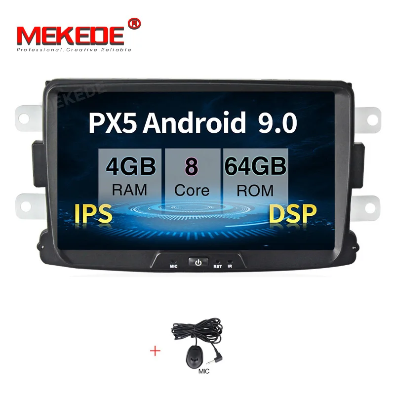 Восьмиядерный 64G RAOM 4G ram Android 9,0 PX5 автомобильный Радио стерео dvd-плеер для Dacia Sandero Duster Captur Lada Xray 2 wifi - Цвет: PX5