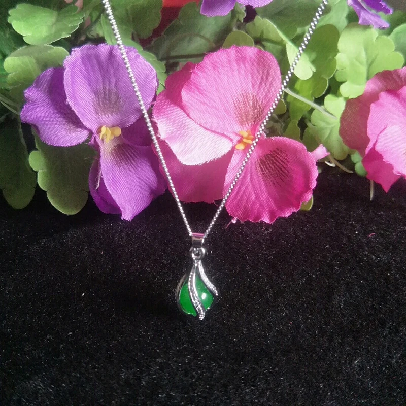 Натуральная искусственная бусина на удачу 925 Серебристая нефритовая подвеска