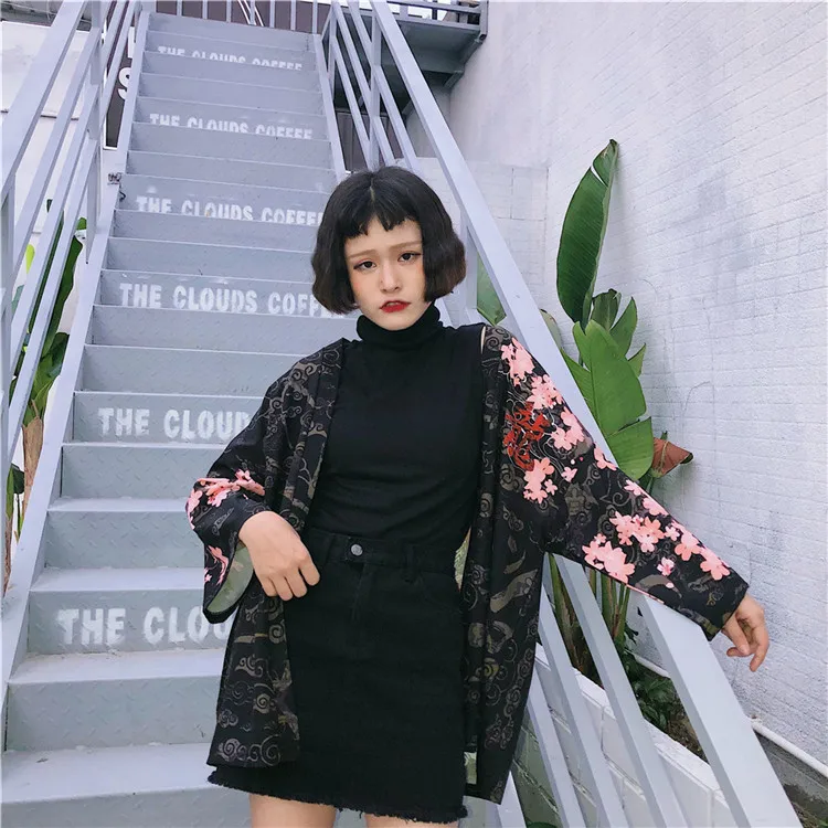 Свободное японское кимоно Рубашка Пляжное кимоно кардиган женское летнее традиционное японское кимоно юката японское традиционное кимоно