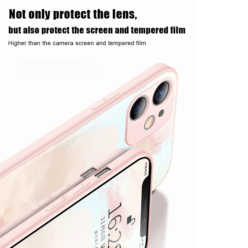 Чехол из жидкого стекла для IPhone 13 Mini/13/13 Pro Max роскошный модный градиентный чехол