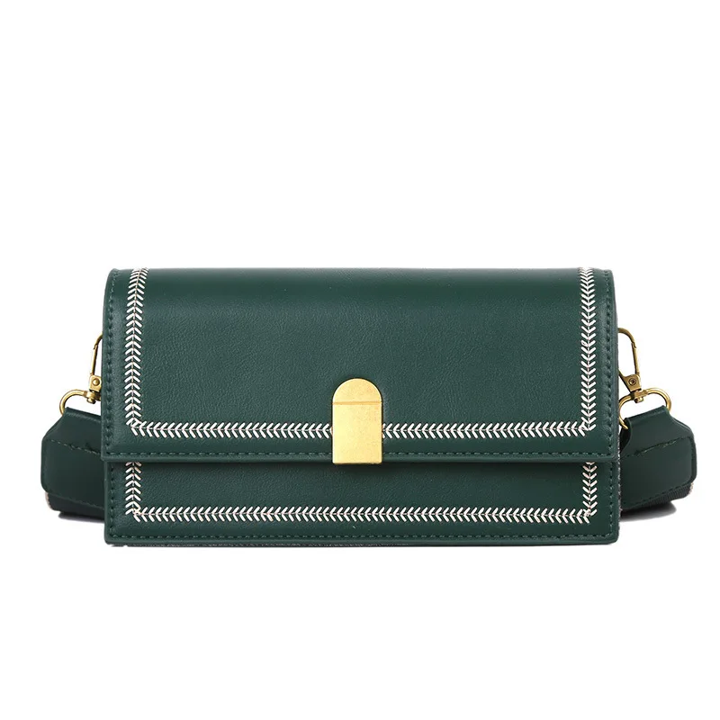 

Texture Messenger Square Sling Bag 2020 Hot Sale Vintage Broadband Single-Shoulder Bag for Women