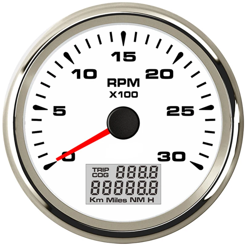 Белый Морской Тахометр 85 мм измеритель числа оборотов в минуту для лодки