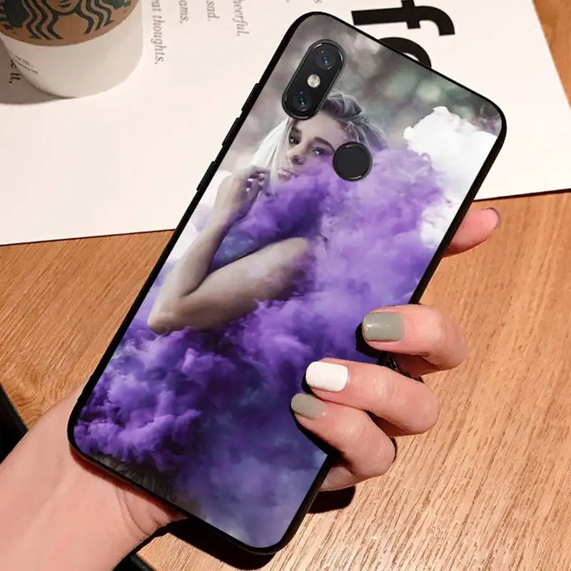 

Smoke aesthetics Girl in the smoke high quality luxury shell Phone Case For Xiaomi Redmi note 7 8 9 t k30 max3 9 s 10 pro lite