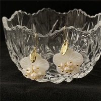 natural fresh water baroque pearl amazonite silver earrings for women flower fine jeweller