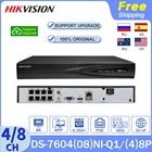 Сетевой видеорегистратор Hikvision NVR POE, 8 Мп, 4K, DS-7608NI-Q18P, 4 канала, 8 каналов, сетевой видеорегистратор H.265 +