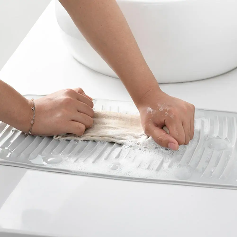 Силиконовая складная мочалка портативная дорожная мини доска для мытья с