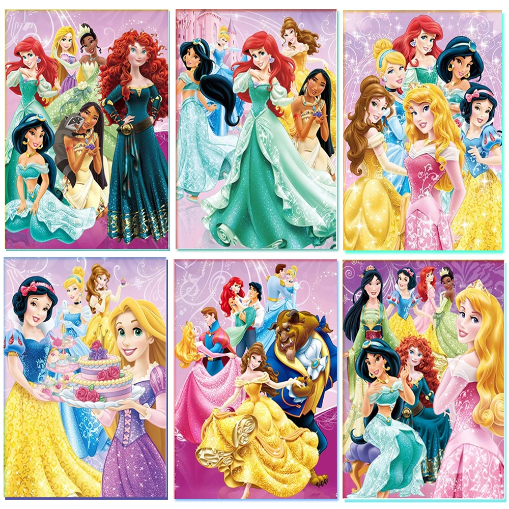 

Disney 5D DIY Diamond Painting Cartoon Disney Princess Character Series Mosaic Mosaic Counting Cross Stitch Kit Decorative