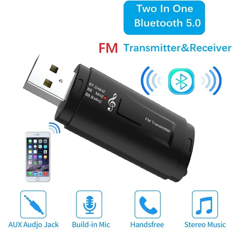 

Bluetooth 5.0 Transmitter Receiver Mini 3.5mm AUX Stereo Wireless Bluetooth Adapter For Car Music Bluetooth Transmitter For TV