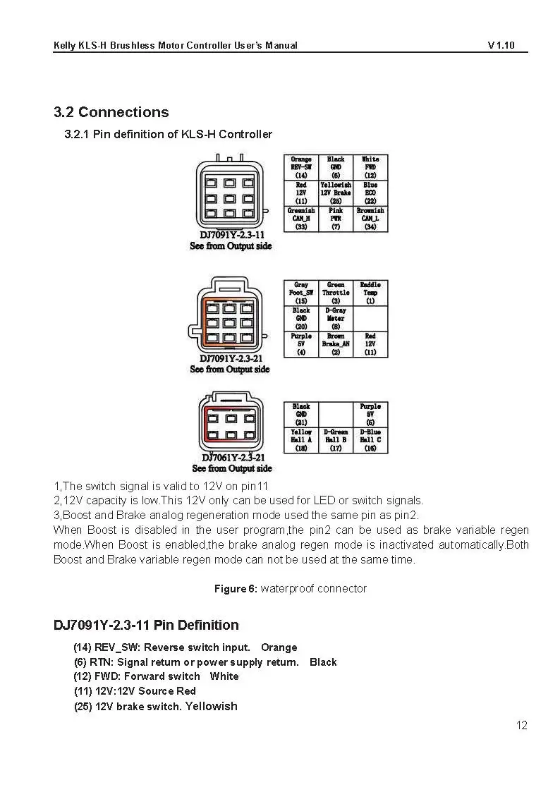 Бесщеточный контроллер, KLS7230H, 24 V-72 V, 300A, синусоидальной регулятор бесщеточного двигателя