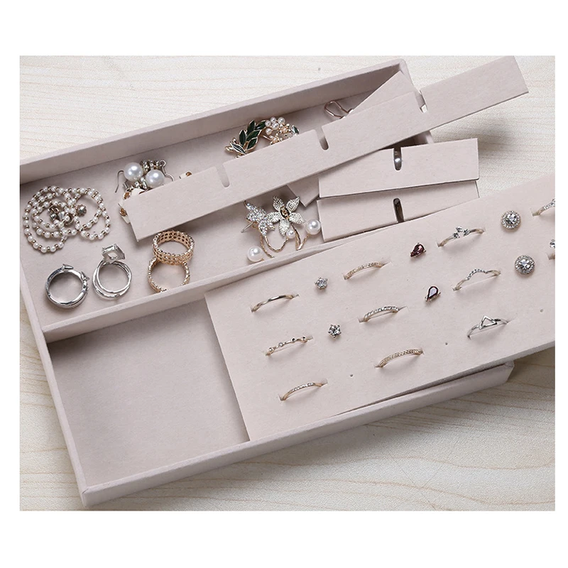 Double Layer PU Jewelry Storage Box Single European Large Space Earring Necklace Holder Gift Anniversary Present | Украшения и