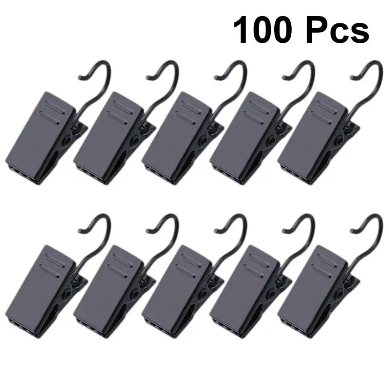 

100pcs Window Shower Curtain Clips Hook Sturdy and Drapery Clips Curtain Rings Clamps Home Bathroom Accessories (3.2*0.92cm)