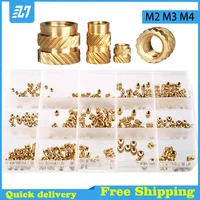 brass hot melt nut knurled injection sl type double twill copper heating molding thread inserts nut m2 m3 m4 assortment kit