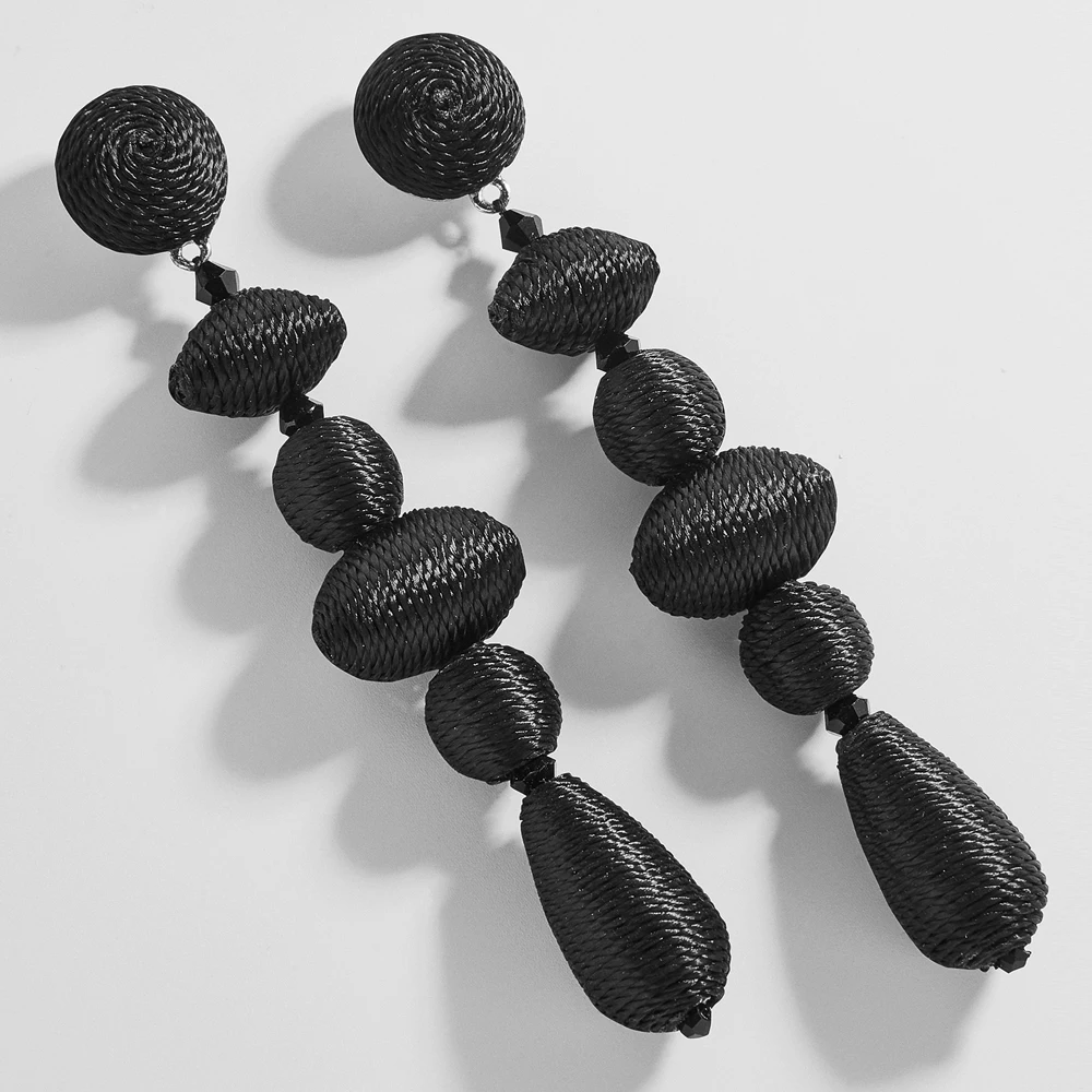 Miwens модные длинные бусины Арлекин висячие серьги Bauble Bar элегантные красочные бусины лист кисточкой яркие серьги украшения