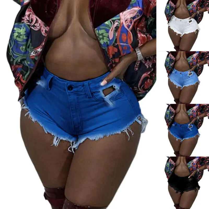 

Женские джинсовые мини-шорты Samdolly на пуговицах, летние облегающие потертые брюки