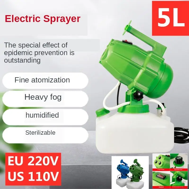 

5L ULV Cold Fogger Water Spray Machine Home Garden Disinfectant Electric Sprayer Disinfection Nebulizer Tools Atomizer 110V/220V