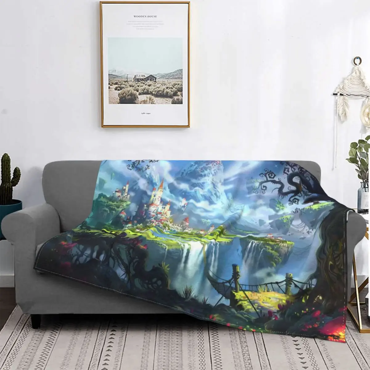 

Psychedelic Secret Land Blanket Printed Stitch Warm Breathable Coral Fleece Throw Blankets For Dormitory Travel