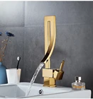 Смесители для раковины, золотой Латунный смеситель, квадратный смеситель для раковины в ванную комнату, смеситель с одной ручкой, настенный смеситель для туалета