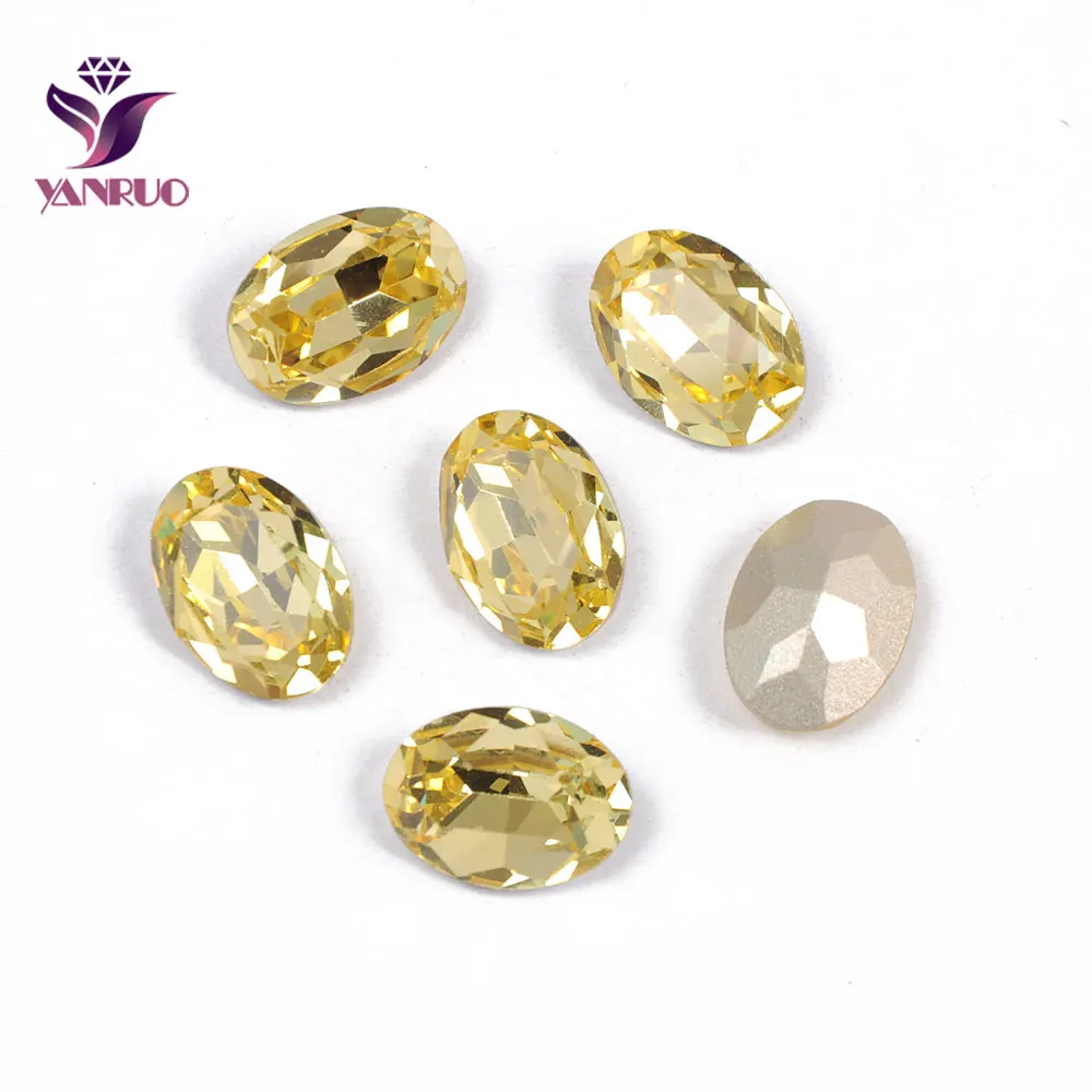 

YANRUO 4120 Oval Jonquil Fancy Glass Beads Diamond Sewing Rhinestones Glass DIY Base Ornaments Claw Setting