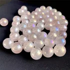 Натуральный Радужный хрустальный шар Роза кварцевая Сфера аура Ангел чакра Гальванизированный ОРБ минералы Лечебный массаж