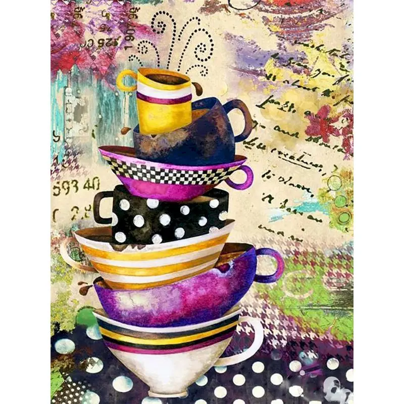 

GATYZTORY Frame cup Paint By Numbers For Adults Kids Handpainted Landscape Oil Painting Canvas Drawing DIY Gift Home Decoration