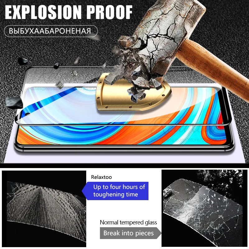Защитное стекло с полным покрытием для Xiaomi redmi note 9s 9D закаленное note9 s 9 pro max