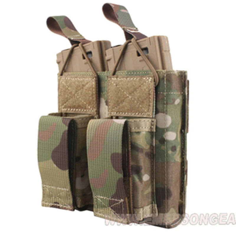 Emersongear Emerson Тактический Двойной Открытый Топ 556 и пистолет модульный чехол для журналов PALS Mag Чехол кобура военный страйкбол
