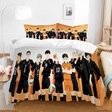 Haikyuu Bedding Sets Japan Anime Game Volleyball Boy 3D Printed Duvet Cover Set Twin Queen King Single Size Bedclothes Bed Cover (3)