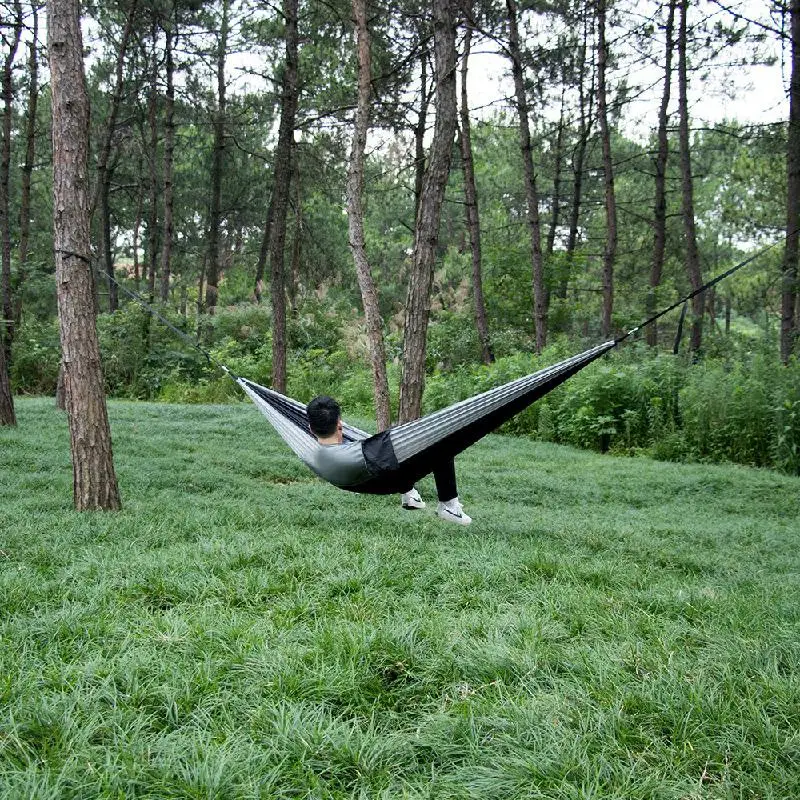 

Outdoor Hammock Light Portable Garden Hammock Sports Home Travel Camping Nylon Stripe Hang Bed Hammock Single People