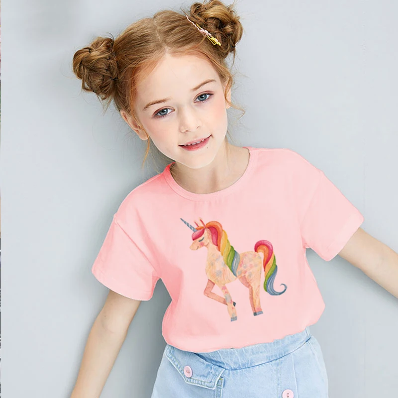 

Unicorn Latest Cute Anime Toddler T-Shirts Cartoon Anime Print Pattern Boys And Girls Clothes Casual Funny Short Sleeve Clothing