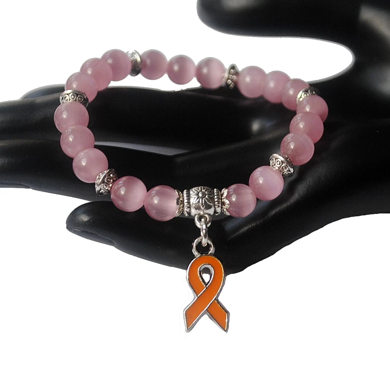 Браслет шарма с оранжевой лентой для защиты от Раков груди в летнем стиле