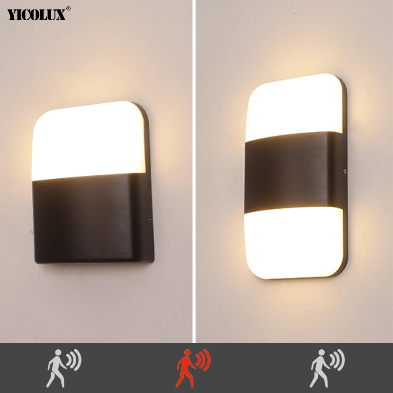 

Modern Waterproof Wall Light Rectangular Warm Light With Induction Function Suitable For Outdoor Lighting