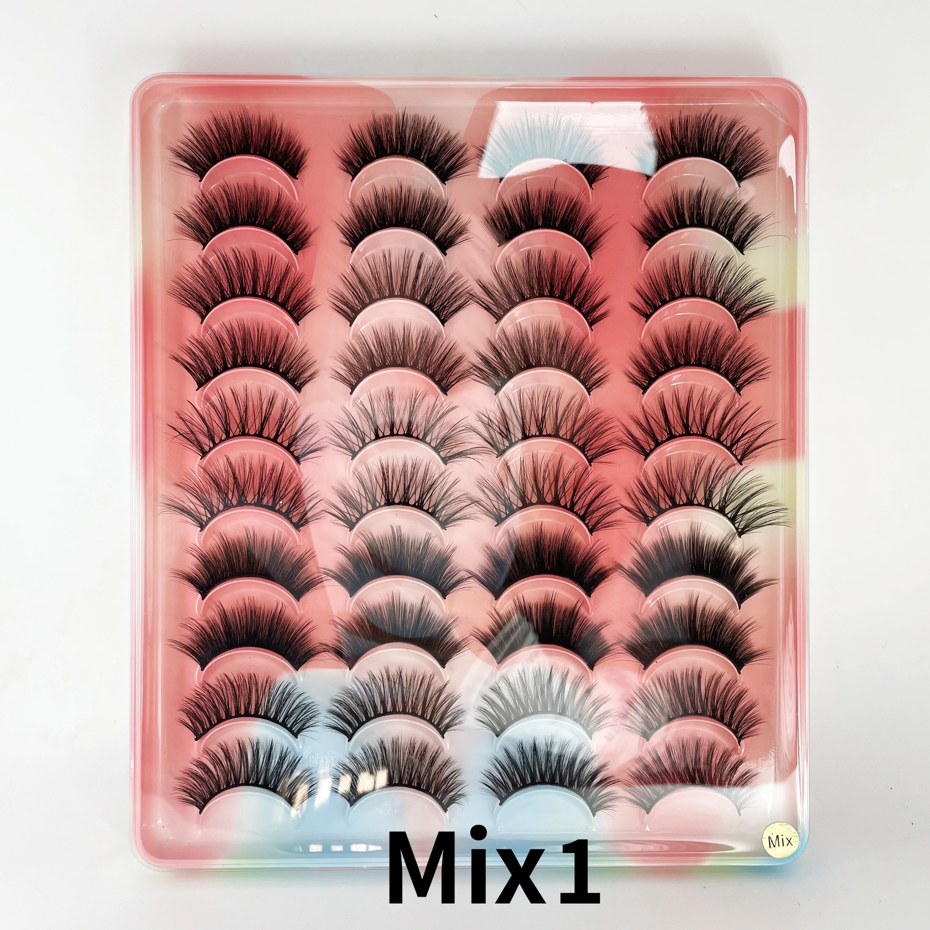 

20 pairs of dramatic false eyelashes makeup wholesale false eyelashes 3D chemical fiber eyelashes natural eyelashes