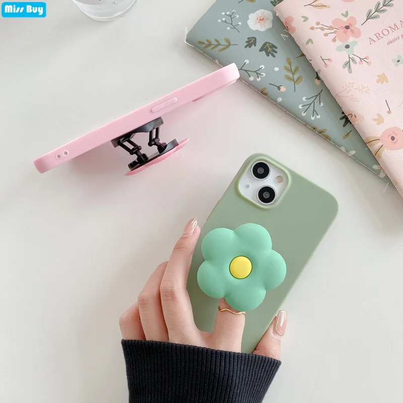

3D Silicone Flower Holder Phone Cases For OPPO A83 A79 A77 A73 A59 A57 A37 R17 R15 R11S R11 R9 R9s R11s Plus F5 A39 Coque Stand