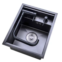 hidden black kitchen sink bowl bar stainless steel for balcony sink black bar sink with water tap kitchen sink 45x55cm 4870