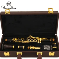 professional eb 18 keys clarinet ebony wood clarinet gold plated key e ffat sweet tone