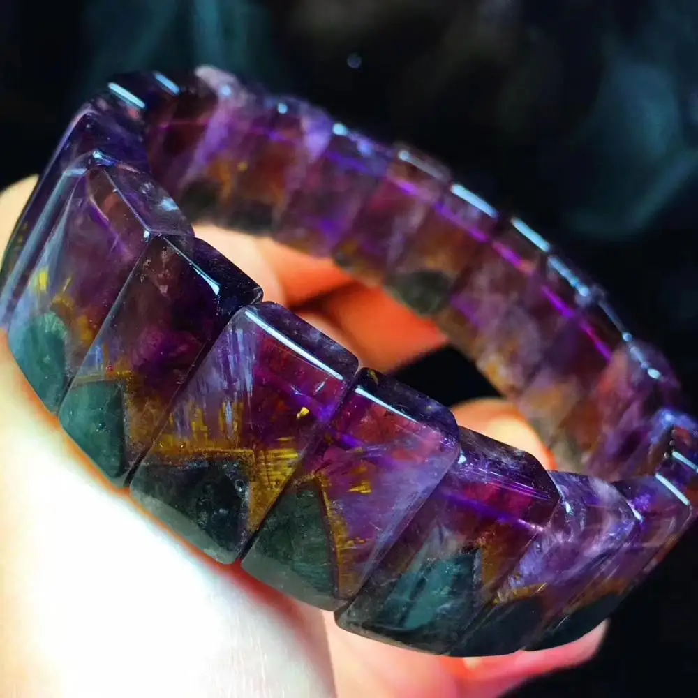 Натуральный каксинит фиолетовый ауральит 23 браслет для женщин и мужчин 18x9 2x5 4 мм