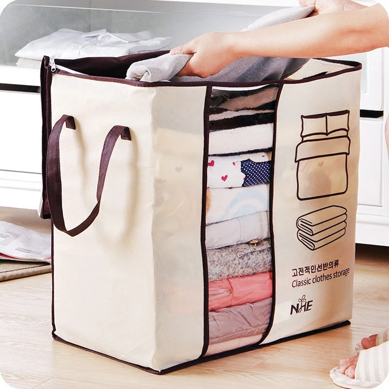 Non-Woven Family Save Space Organizador Bed Under Closet Storage Box Clothes Divider Organiser Quilt Bag Holder Organizer 64500 | Дом и сад