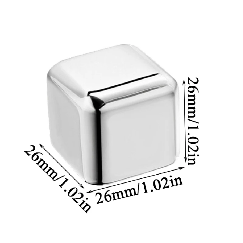 

Stainless Steel Ice Cubes, Reusable Chilling Stones for Whiskey Wine, Keep Your Drink Cold Longer, SGS Test Pass
